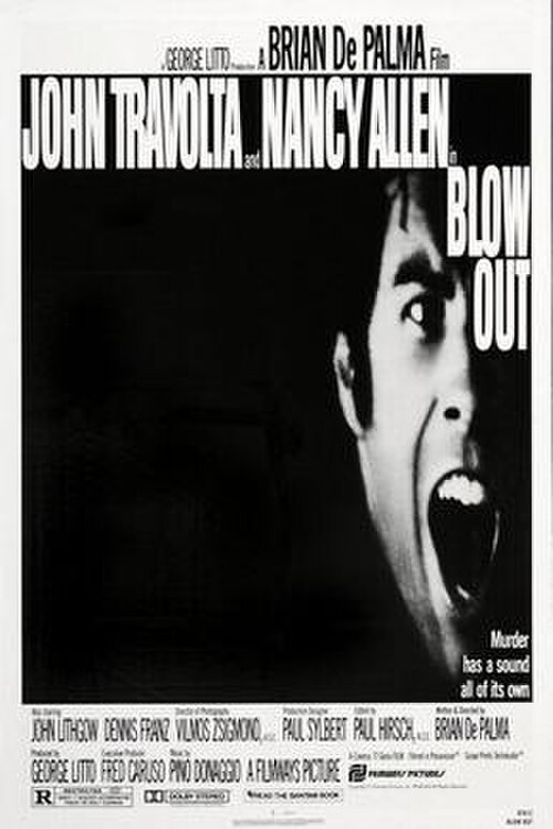 Cartelera oficial de Impacto (Blow Out): El sonido del crimen bajo la lupa barroca de De Palma