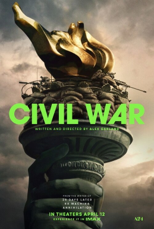 Cartelera oficial de Civil War: La gélida, impecable y aterradora postal del colapso estadounidense de Alex Garland