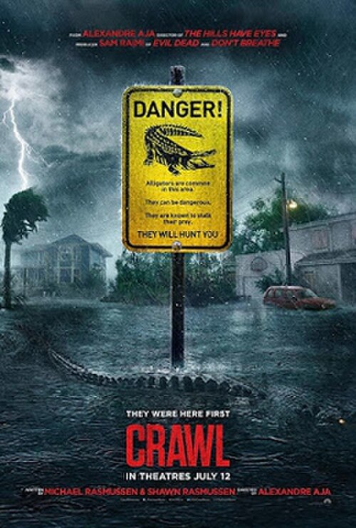Cartelera oficial de Infierno Bajo el Agua (Crawl): Cocodrilos gigantes, inundaciones claustrofóbicas y ritmo sin grasa