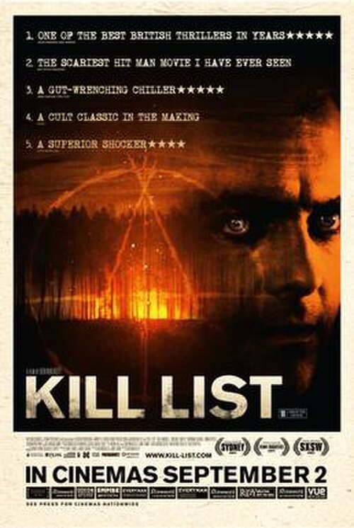 Cartelera oficial de Kill List: Domesticidad rota, sicarios de saldo y el abismo insondable del folk horror británico