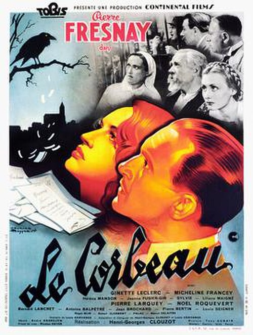 Cartelera oficial de Le Corbeau (El Cuervo): La obra maestra que puso de acuerdo a nazis y comunistas para odiar a Clouzot